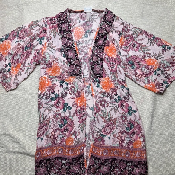 Knox Rose Other - Knox Rose Floral Boho Kimono Cardigan | XS Open Front Lightweight